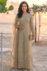 Noorma Kaamal Stitched 3 Piece Emb Raw Silk Suit-NK-RSE-01
