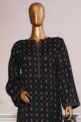 Bin Saeed Stitched 3 Piece Exc Printed Lawn With Farshi Shalwar Suit-NSM-2056-Black