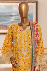 Bin Saeed Stitched 3 Piece Exclusive Chikankari Vol-07 Suit-NSM-2282-Yellow