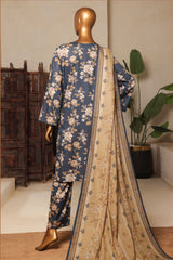 Bin Saeed Stitched 3 Piece Exc Printed Lawn Vol-04 Drop-02 Suit-NSM-2326-Dark Green