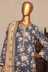Bin Saeed Stitched 3 Piece Exc Printed Lawn Vol-04 Drop-02 Suit-NSM-2326-Dark Green
