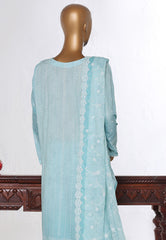 Bin Saeed Stitched 3 Piece Luxury White & White Emb Suit-NSM-2528 FEROZI