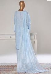 Bin Saeed Stitched 3 Piece Luxury White & White Emb Suit-NSM-2542 FEROZI