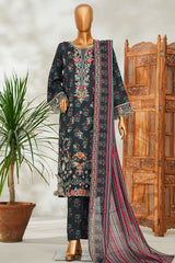 Bin Saeed Stitched 3 Piece Exclusive Emb Lawn Vol-02 Suit-NSM-2650 GREEN