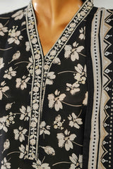 Bin Saeed Stitched 3 Piece Exclusive Emb Lawn Vol-02 Suit-NSM-2652 BLACK