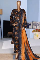 Bin Saeed Stitched 3 Piece Exclusive Emb Lawn Pintex Suit-NSM-2696 BLUE