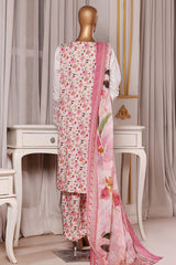 Bin Saeed Stitched 3 Piece Luxury Chikankari & Laserkari Suit-NSM-2776-WHITE