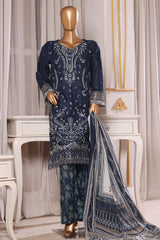 Bin Saeed Stitched 3 Piece Luxury Chikankari & Laserkari Suit-NSM-2777-BLUE