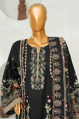 Bin Saeed Stitched 3 Piece Luxury Emb Lawn Vol-01 Suit-NSM-2787-BLACK