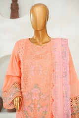 Bin Saeed Stitched 3 Piece Luxury Emb Lawn Vol-01 Suit-NSM-2791-PEACH