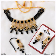 NECKLACE-0774 Black - Zeesy Jewellery