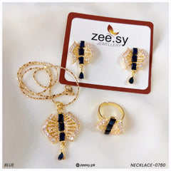 Necklace-0780 Blue - Zeesy Jewellery