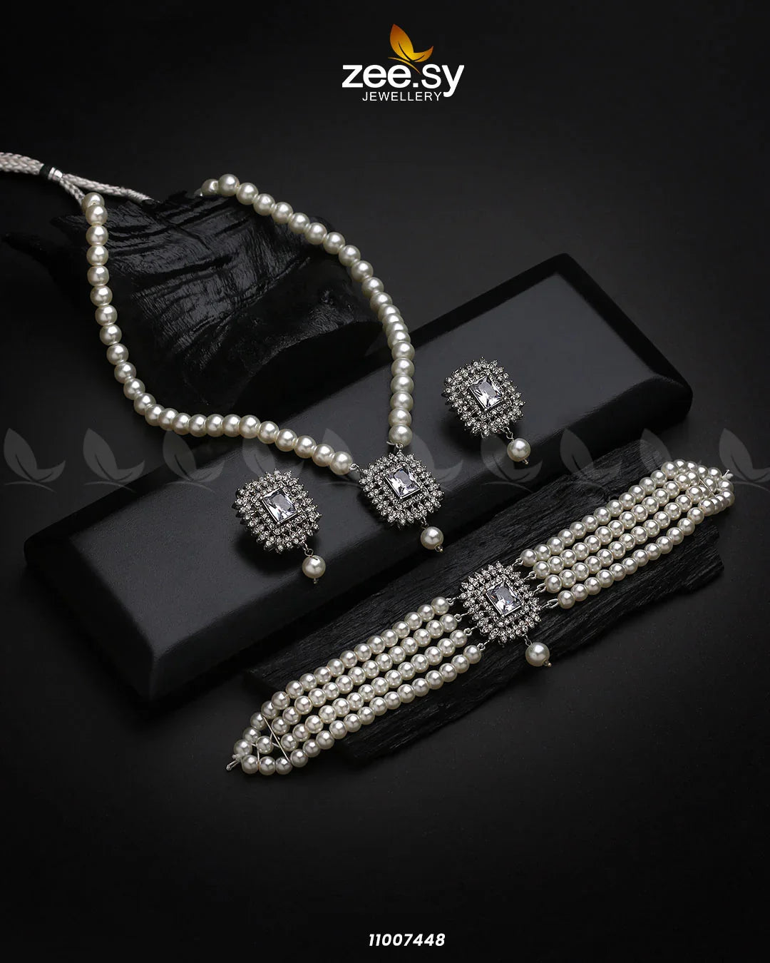 NECKLACE-1005 White - Zeesy Jewellery