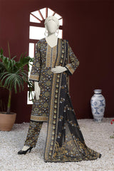 Identic Stripe Dora By Almeerah Unstitched 3 Piece Doriya Lawn Suit-Noir Luxe Essence