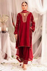 Bagh-E-Makhmal By Zaaviay Stitched Velvet Zenia (Three Piece)