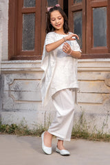 Dhaga Stitched Summer Kids Suit-Zehra Cape Set