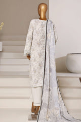Fusion By Sada Bahar Stitched 3 Piece Chikankari With Laser Cutwork Suit-PCK-205 ICE