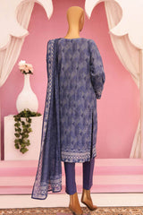 HZ Platinum Unstitched 3 Piece Digital Printed Lawn Suit-PPC-76