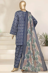 Sada Bahar Stitched 3 Piece Printed With Shalwar-Pr-82A-Blue