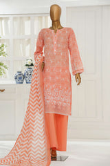 Printkari By HZ Stitched 3 Piece Chikankari Vol-06 Suit-PTR-3P-830