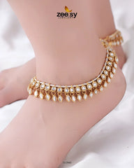 Tsavorite Anklet Golden white - Zeesy Jewellery
