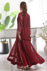 Eid E Milan By Al Siyaab Stitched 3 Piece Formals Suit-Raani-Maroon
