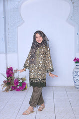 Mummy & Me By Suntex Stitched 3 Piece Kids Emb Chikankari Lawn Suit-SH-2636