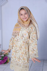 Mummmy & Me By Suntex Stitched 3 Piece Kids Emb Chikankari Lawn Suit-SH-2639