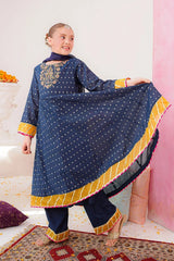 Ochre Clothing Cotton Jacquard Hand Adda Work 3 Pc Suit-SHD-20