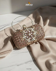 Rose Petal Crystal Clutch Bag - Zeesy Jewellery