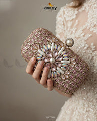 Rose Petal Crystal Clutch Bag - Zeesy Jewellery
