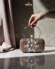 Rose Petal Crystal Clutch Bag - Zeesy Jewellery