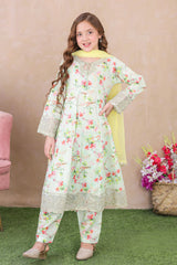 Shanzey Stitched 3 Piece Emb Kalidaar Frocks With Chiffon Dupatta Suit-SHK-6202