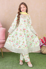Shanzey Stitched 3 Piece Emb Kalidaar Frocks With Chiffon Dupatta Suit-SHK-6202