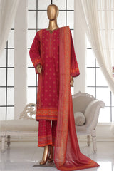 Bin Saeed Stitched 3 Piece Exc Printed Lawn Vol-02 Collection-SM-1751-Magenta