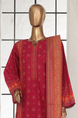 Bin Saeed Stitched 3 Piece Exc Printed Lawn Vol-02 Collection-SM-1751-Magenta
