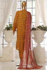 Bin Saeed Stitched 3 Piece Exc Printed Lawn Vol-02 Collection-SM-1756-Yellow