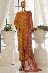 Bin Saeed Stitched 3 Piece Exc Printed Lawn Vol-02 Collection-SM-1756-Yellow