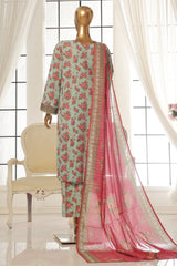 Bin Saeed Stitched 3 Piece Exc Printed Lawn Vol-02 Collection-SM-1758-Ferozi