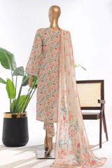 Bin Saeed Stitched 3 Piece Exclusive Printed Lawn Vol-03 Suit-SM-1836-Skin