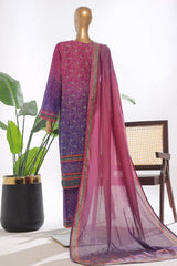 Bin Saeed Stitched 3 Piece Exclusive Printed Lawn Vol-03 Suit-SM-1837-Purple