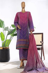 Bin Saeed Stitched 3 Piece Exclusive Printed Lawn Vol-03 Suit-SM-1837-Purple