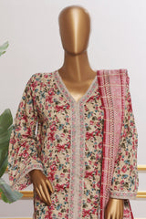 Bin Saeed Stitched 3 Piece Open Front Cutwork Kari Suit-SM-2116-Skin