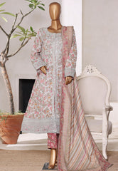 Bin Saeed Stitched 3 Piece Excusive Luxury Emb Frock Suit-SM-2568 PISTA