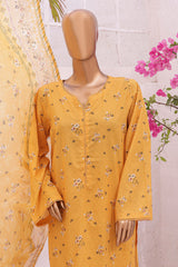 Bin Saeed Stitched 3 Piece Printed Lawn Vol-03 Collection'2024-SM-619-Yellow
