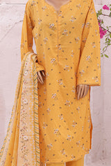 Bin Saeed Stitched 3 Piece Printed Lawn Vol-03 Collection'2024-SM-619-Yellow