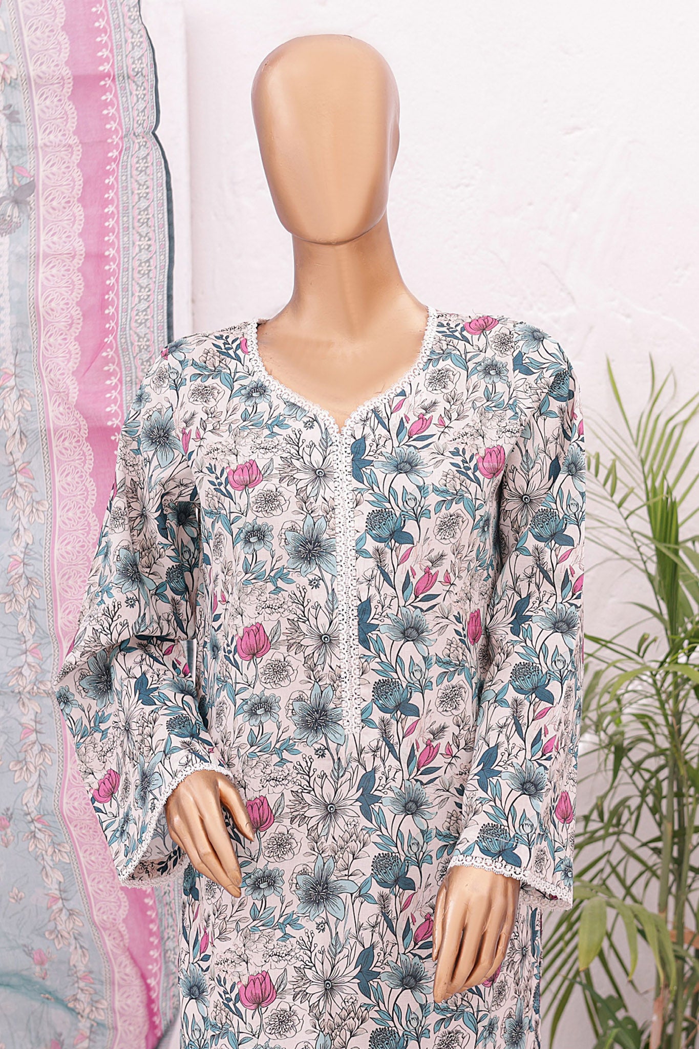Bin Saeed Stitched 3 Piece Printed Lawn Vol-03 Collection'2024-SM-620-Multi