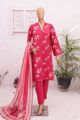 Bin Saeed Stitched 3 Piece Printed Lawn Vol-03 Collection'2024-SM-623-Magenta