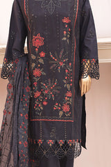 Bin Saeed Stitched 3 Piece Luxury Emb Lawn Collection'2024-SM-635-Black