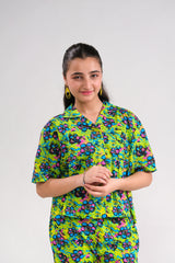 Sprinkles Stitched 2 Piece Summer Co Ord Sets Kids Suit-Neon Paradise - Co-ord Set